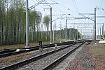 станция Мирадино: Маневровый светофор М1 в горловине в сторону Бобруйска