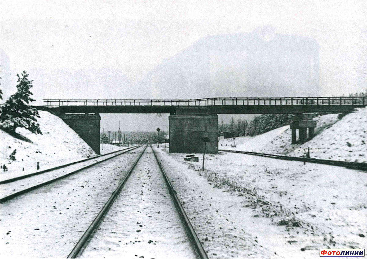 Путепровод узкоколейной железной дороги над станционными путями на северной горловине станции