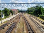 станция Кайшядорис: Вид с пешеходного моста в сторону Вильнюса