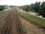 станция Клайпеда: Вид с пешеходного моста в сторону Гируляй