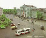 станция Гомель: Вид вокзала и привокзальной площади с гостиницы Гомель