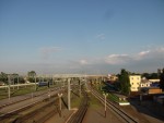 Вид с пешеходного моста в сторону Осипович/Могилёва