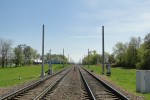 станция Костюковка: Вид с переезда в сторону Гомеля