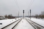 о.п. Вирский: Вид на бывшие входные со Жлобина на станцию