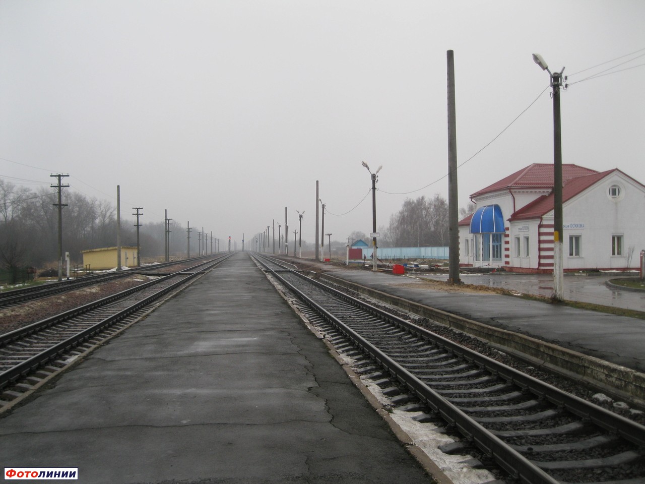 Вид станции в сторону станции Гомель