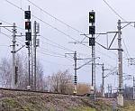 Входной светофор со ст. Гомель-Северный "НС" и маршрутный светофор со ст. Гомель-Нечётный "НМС"