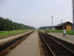 станция Валькининкай: Вид с перрона в сторону Вильнюса