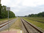 станция Варена: Вид с перрона в сторону Валькининкай