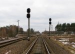 станция Лисички: Выходные светофоры Ч7 и Ч3 (вид в сторону Чернигова)