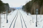 станция Лисички: Знак границы станции и входные светофоры со стороны Новобелицкой