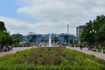 станция Южно-Сахалинск: Вокзал, вид из привокзального сквера