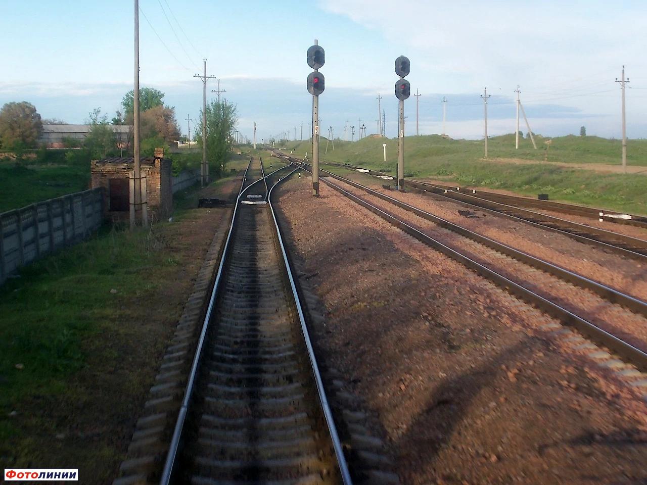 Выходные светофоры Ч3 и Ч1, вид в сторону Бишкека