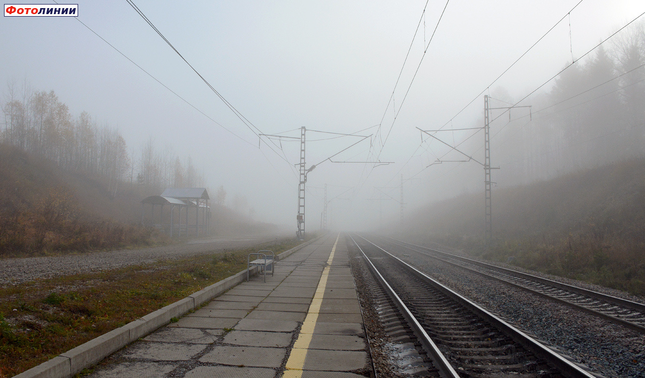 Вид с платформы Ачинского направления в сторону Красноярска