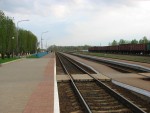 станция Быхов: Вид платформ и станции в сторону Жлобина