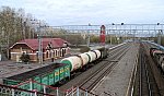станция Бердск: Вид с пешеходного моста в сторону Новосибирска