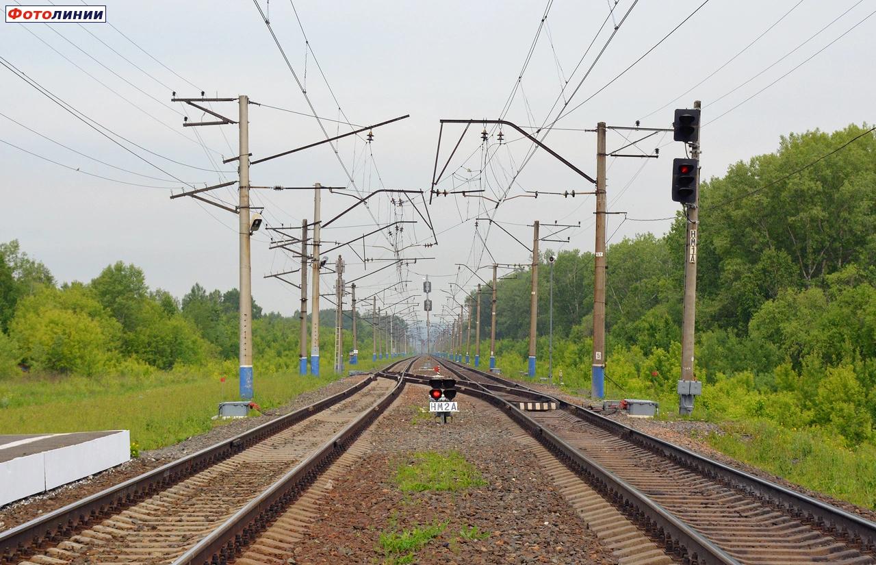 Маршрутные светофоры НМ2А, НМ1А (в сторону Новокузнецка)