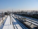 станция Почайна: Вид станции с пешеходного моста (в сторону Дарницы)