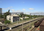 станция Киев-Днепровский: Вид на посадочную платформу и здание ЭЦ