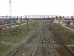 станция Дарница: Четная горловина восточного парка отправления груз. поездов, вид в сторону Киева