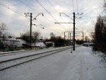 станция Святошино: Четная горловина, сопряжение контактной сети. Вид в сторону Киев-Волынского