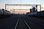 станция Бородянка: Оборотный тупик электропоездов, вид в сторону Коростеня (путь № 10)
