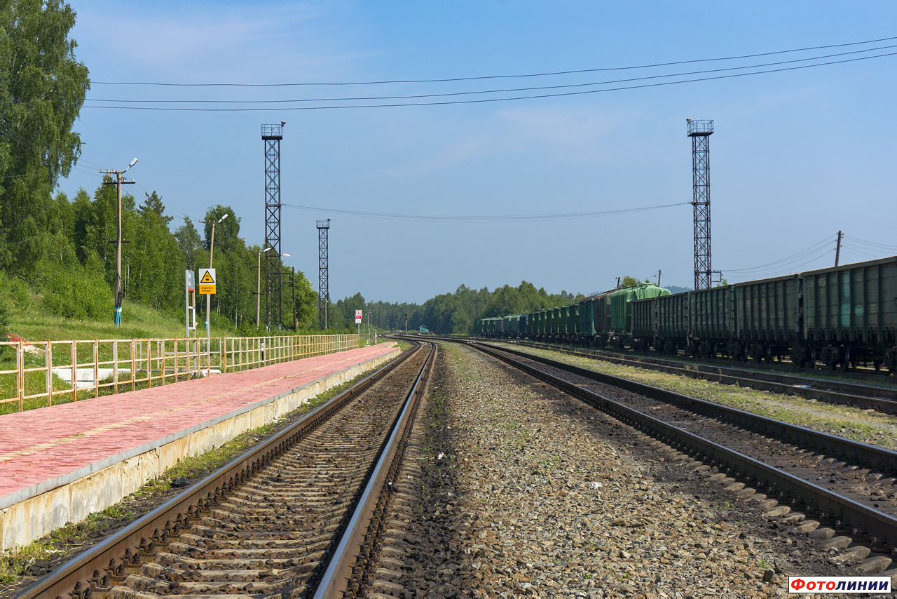 Станция Маук. Вид в сторону ст. Верхний Уфалей — Railwayz.info