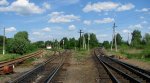 станция Калинковичи: Путь налево в сторону Жлобина, направо в сторону Гомеля, вид со стороны Подольского парка