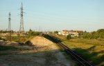 станция Калинковичи: Вид на сокращенный горочный тупик и станцию