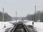 станция Сенозавод: Вид станции сторону о.п. Копань. Светофор М2