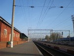 станция Хмельницкий: Первая платформа и пакгауз, вид в сторону Жмеринки