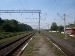 станция Богдановцы: Вид с пассажирской платформы в сторону Хмельницкого
