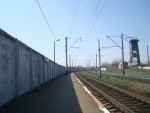 станция Жмеринка-Подольская: Вид на платформу и вышку для тренировки пожарных