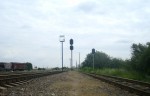станция Гуменцы: Выходные нечётные светофоры, вид в сторону Каменца-Подольского