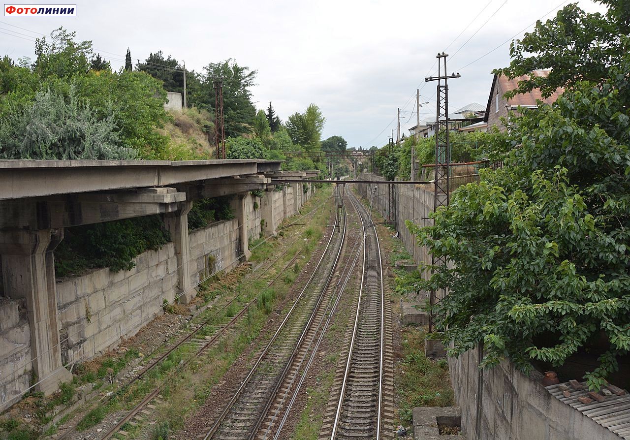 Грузовой путь в южной части станции, вид в сторону ст. Тбилиси-Узл