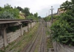 станция Тбилиси-Пассажирская: Грузовой путь в южной части станции, вид в сторону ст. Тбилиси-Узл