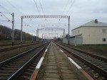 станция Войтовцы: Вид с пассажирской платформы в сторону Наркевичей