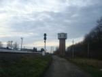станция Староконстантинов-II: Входные чётные светофоры и водонапорная башня. Вид в сторону Красилова, Староконстантинова-1