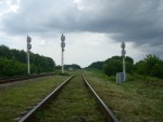 станция Шепетовка-Подольская: Входные нечётные светофоры. Вид в сторону Четырбоков