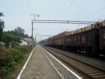 станция Цветоха: Вид с первой платформы в сторону Славуты