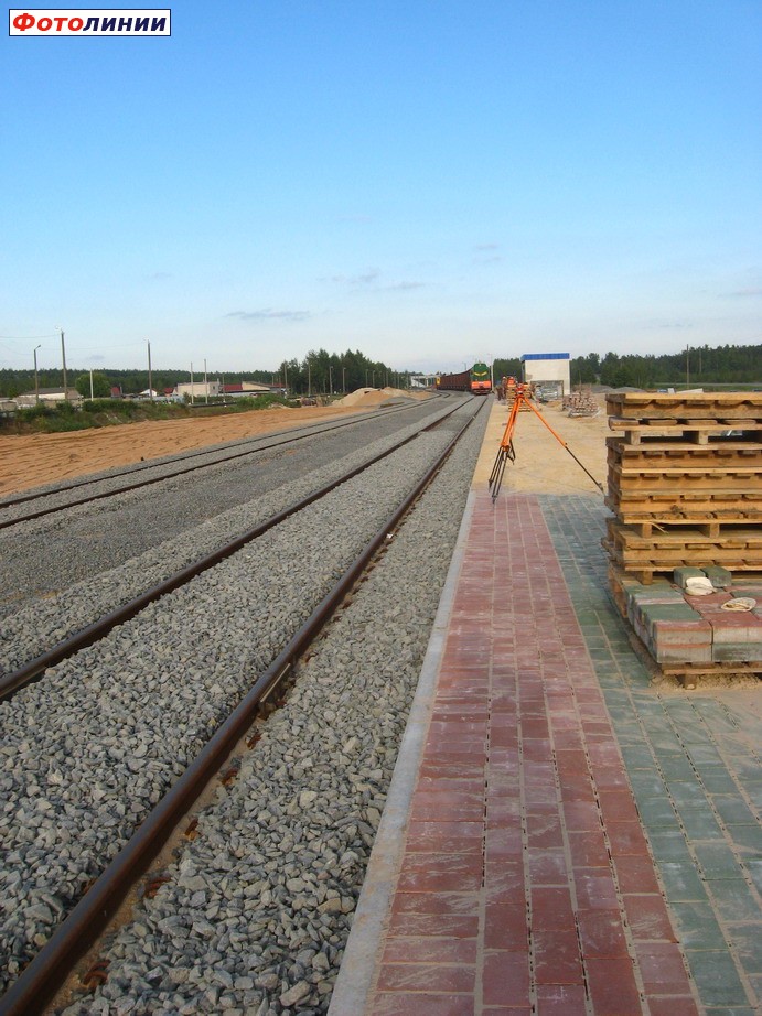 В процессе стройки 101 и 102 пути, платформа, вид на Микашевичи