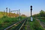 станция Коростень-Житомирский: Входной светофор НЮ со стороны ст. Пост-Южный