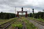 путевой пост Южный: Входные светофоры НКК и НКС со стороны Коростеня, вид в сторону Олевска