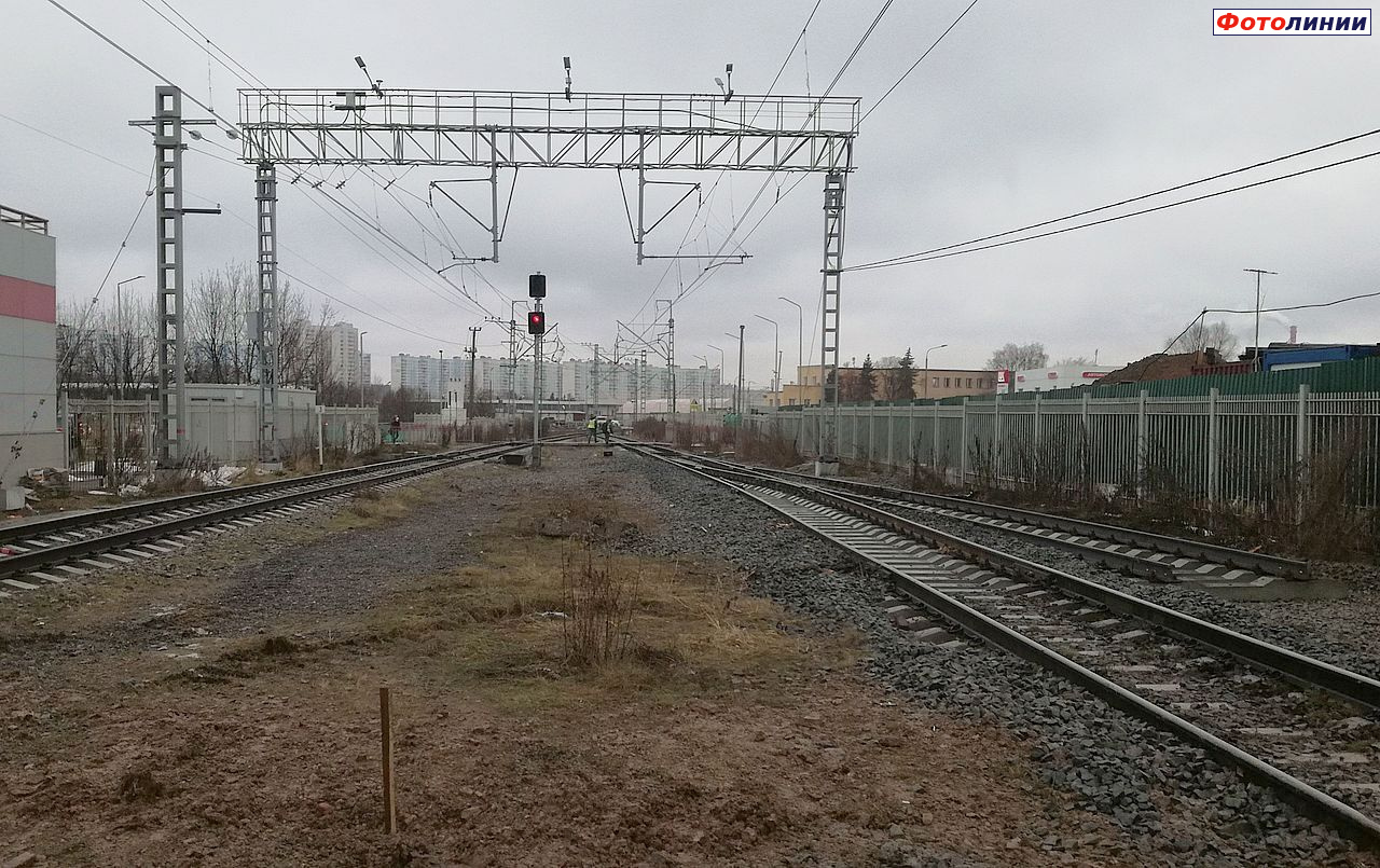 Вид от о.п. Новопеределкино в сторону основного парка станциии