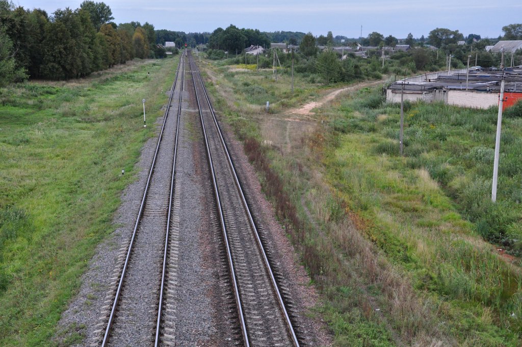 Вид в сторону Полоцка с путепровода минского шоссе