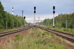 станция Ксты: Маршрутные светофоры Ч3М (из Новополоцка) и ЧМ (из Молодечно)