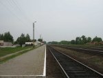станция Ганцевичи: Платформы и пути. Вид на чётное направление