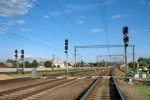 станция Барановичи-Полесские: Входные светофоры НВ, НЛ, НС и Н и табличка "Граница станции"