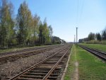 станция Ляховичи: Платформы и пути. Вид в сторону Лунинца
