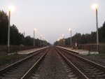 о.п. Романовщина: Пути и платформы ранним утром. Вид в сторону Лунинца
