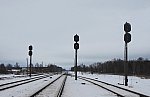 станция Ганцевичи: Выходные светофоры Н4, Н2, Н1, Н3, вид в сторону Лунинца